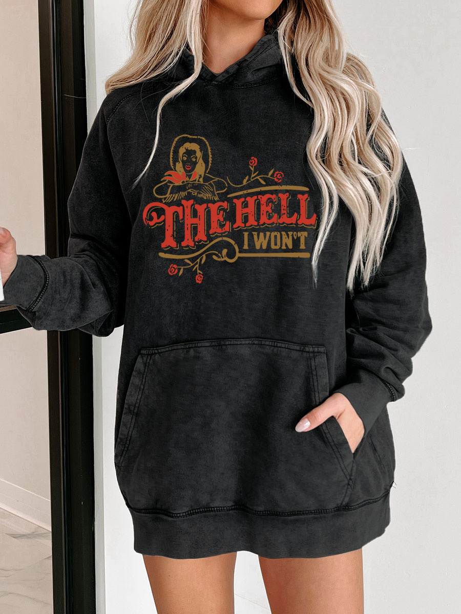 Oversized I Won’T Washed Hoodie