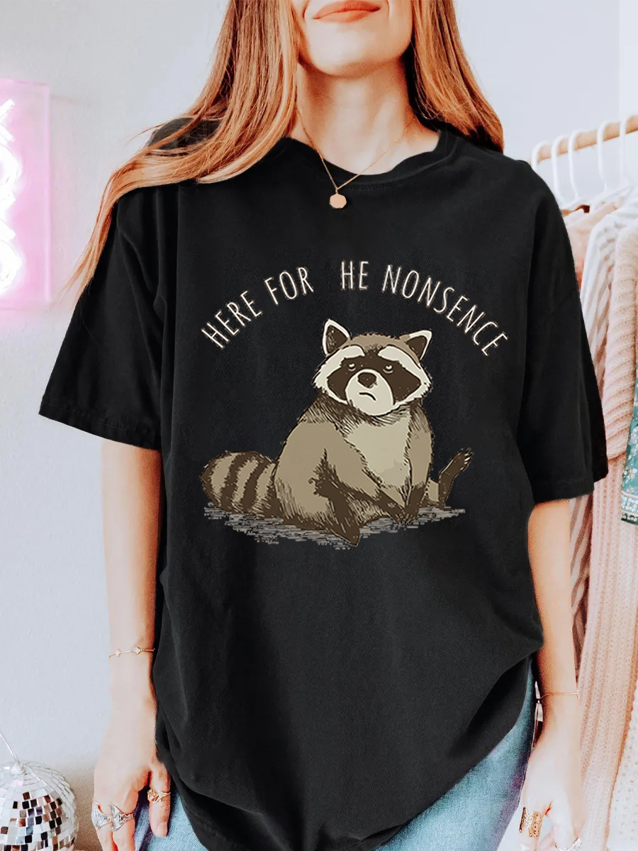 Vintage Here For The Nonsense Oversize Graphic Tee