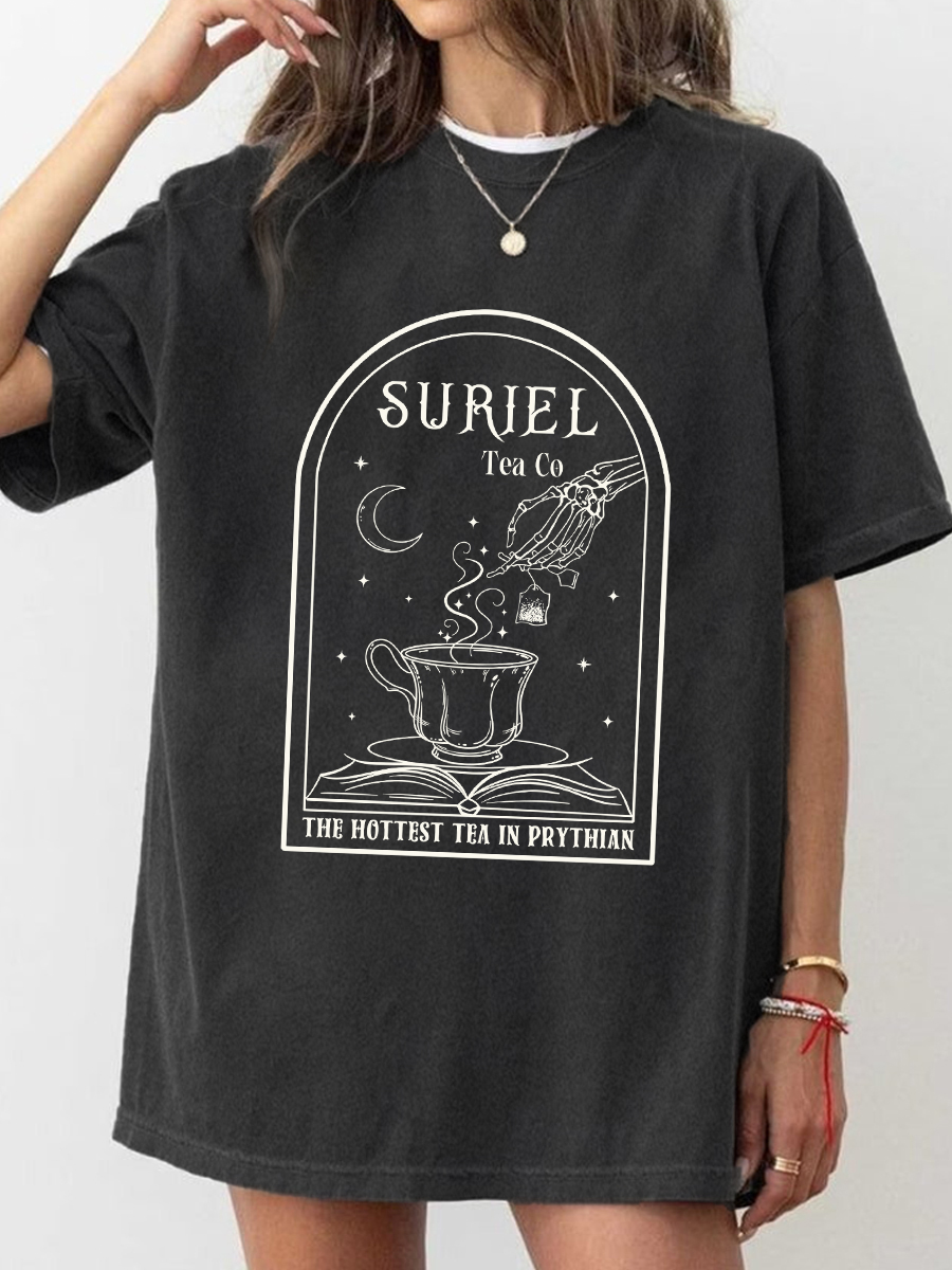 Vintage Suriel Tea Co Book Washed T-Shirt