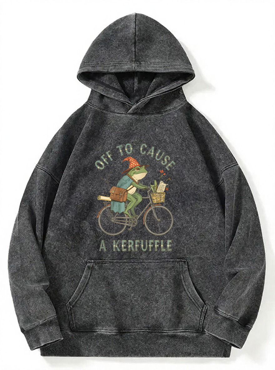 Vintage Off To Cause A Kerfuffle Washed Hoodie