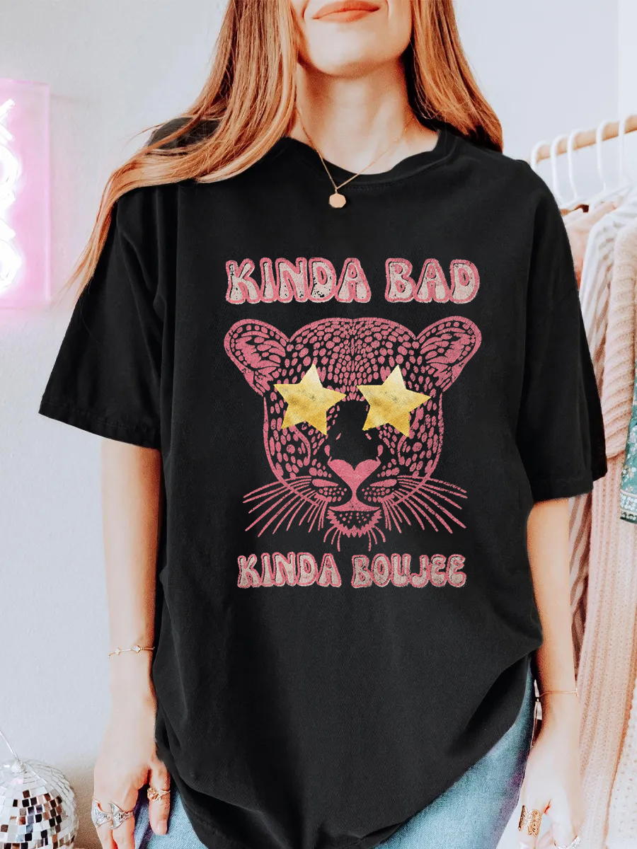 Vintage Kinda Bad Kinda Boujee Oversize Graphic Tee