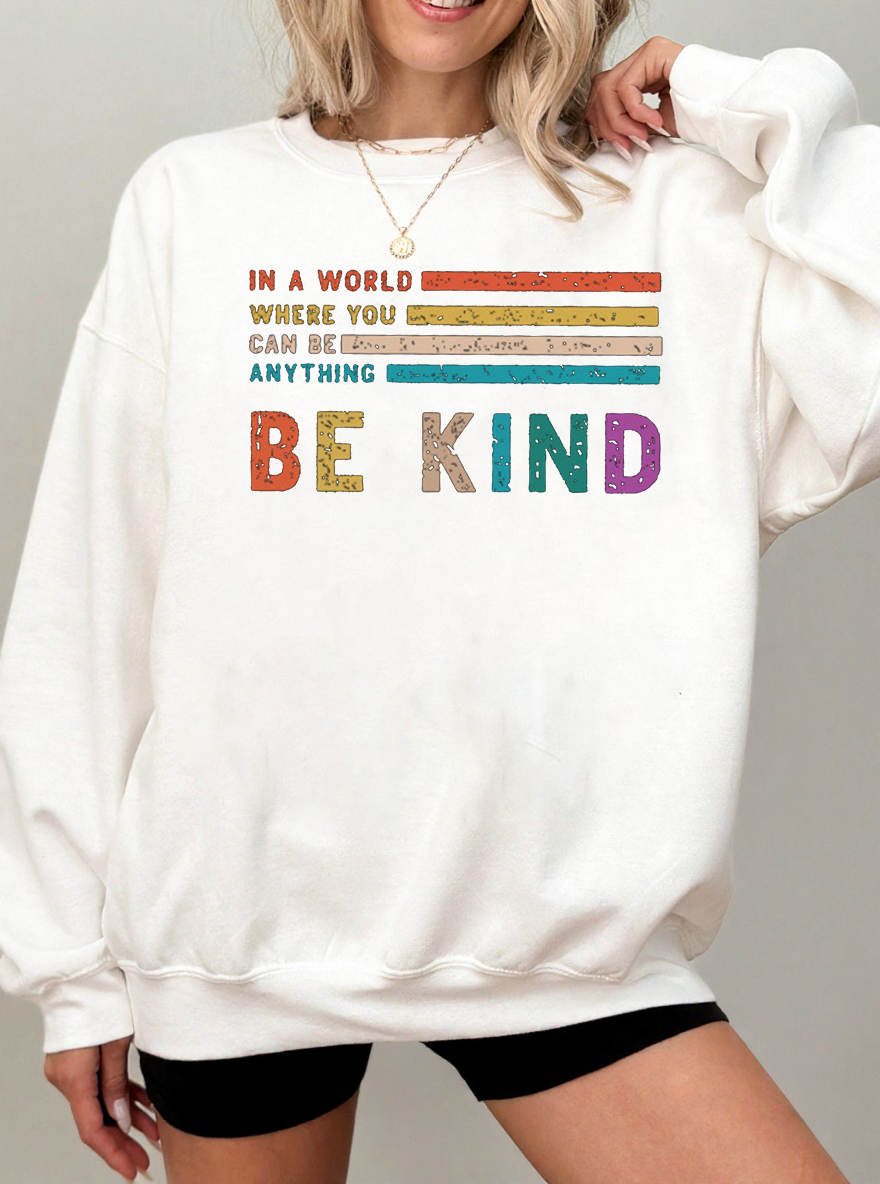 Vintage Be Kind Oversize Graphic Sweatshirt
