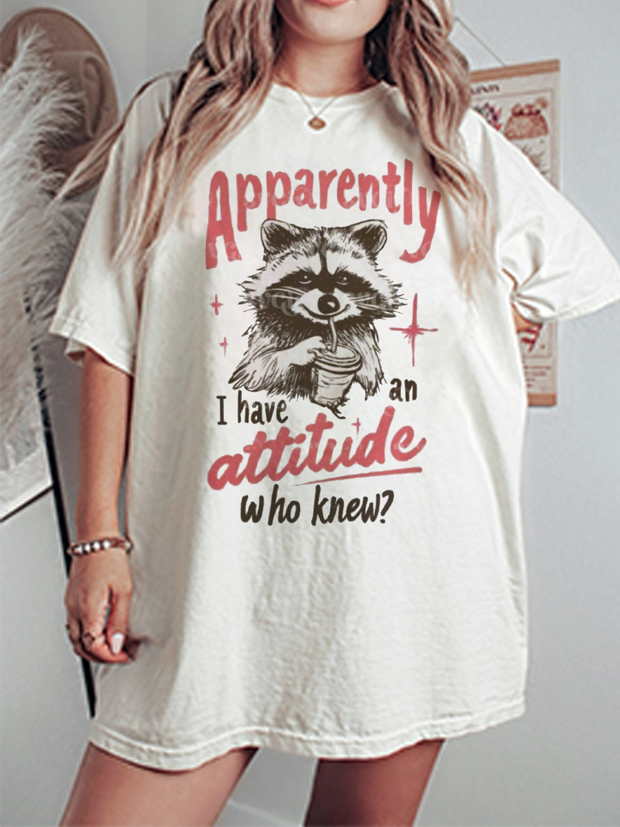 Vintage I Have An Attitude Oversize Graphic Tee