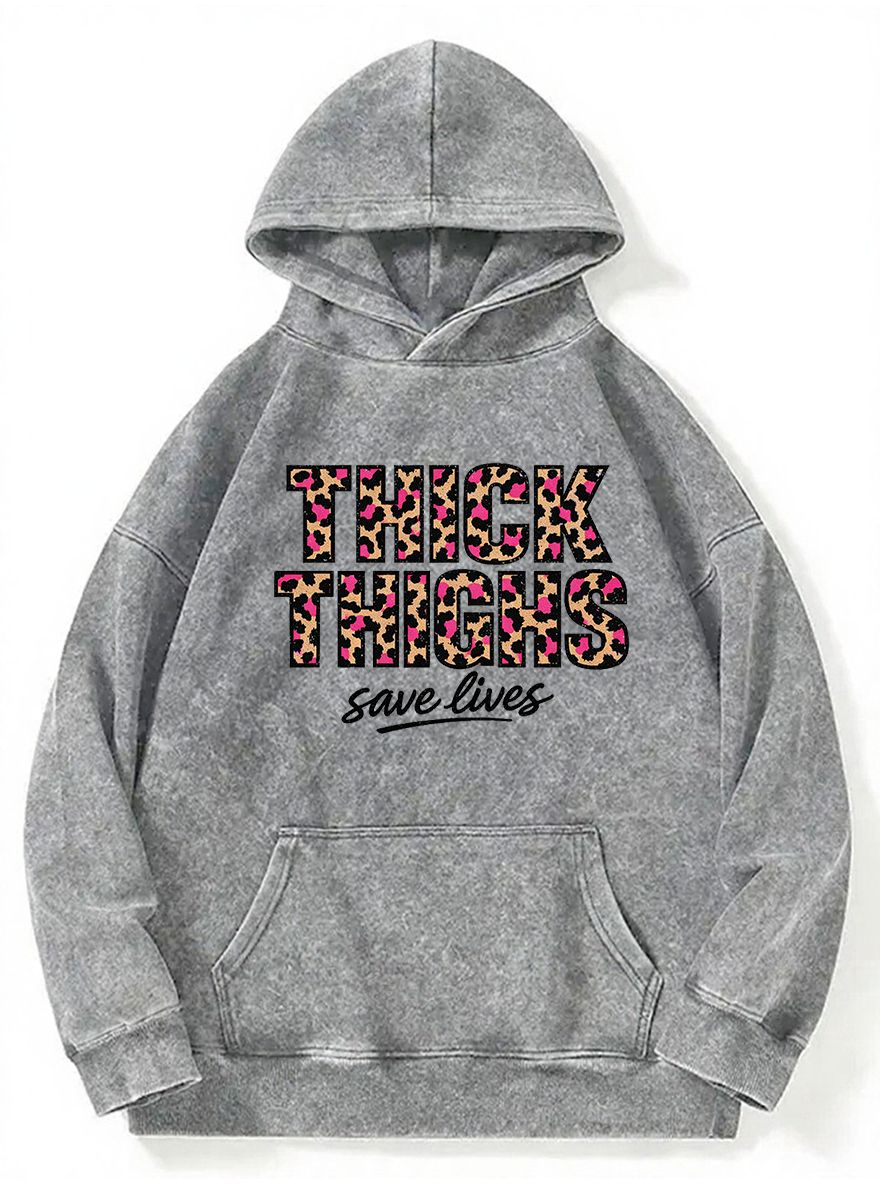 Vintage Thick Thighs Washed Hoodie