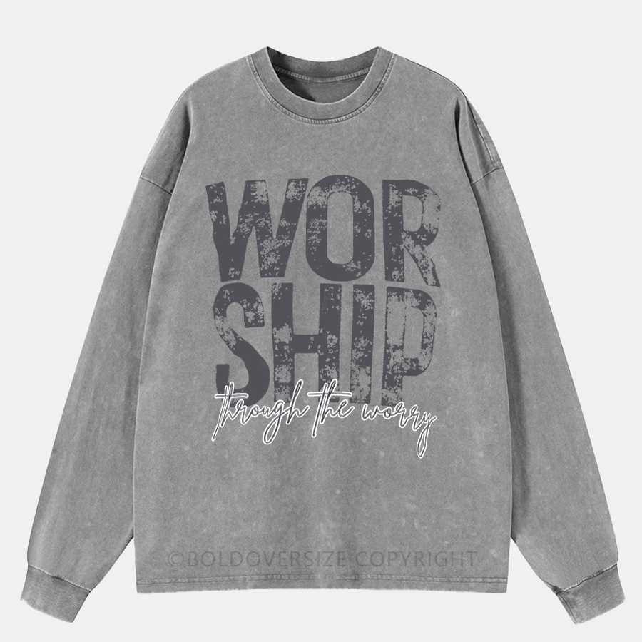 Vintage Worship Through The Worry Washed Long Sleeve Shirt