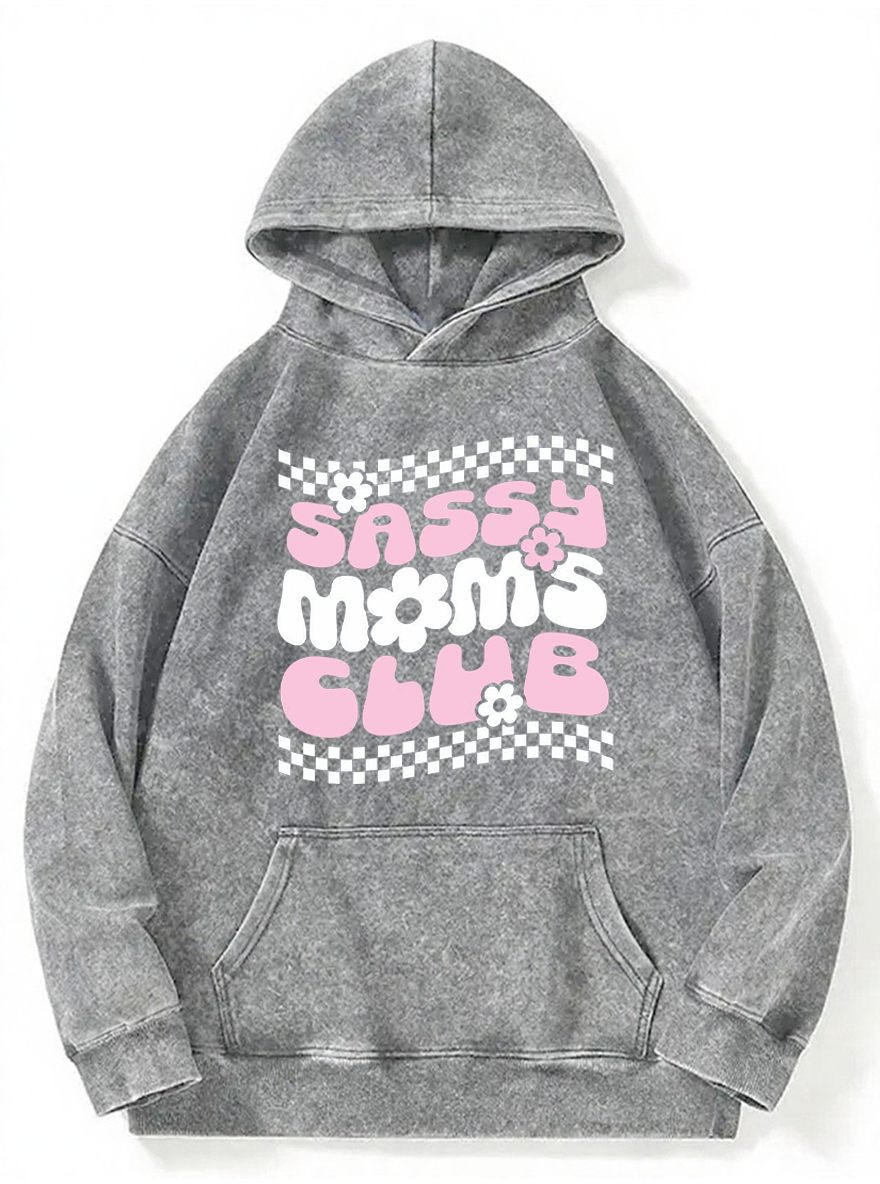 Vintage Sassy Moms Club Washed Hoodie