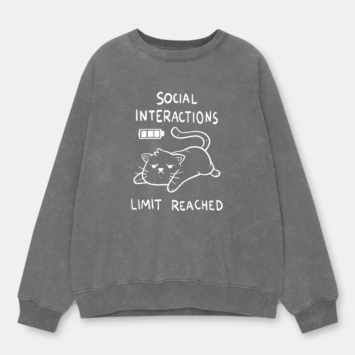 Vintage Social Interactions Limit Reached Washed Sweatshirt