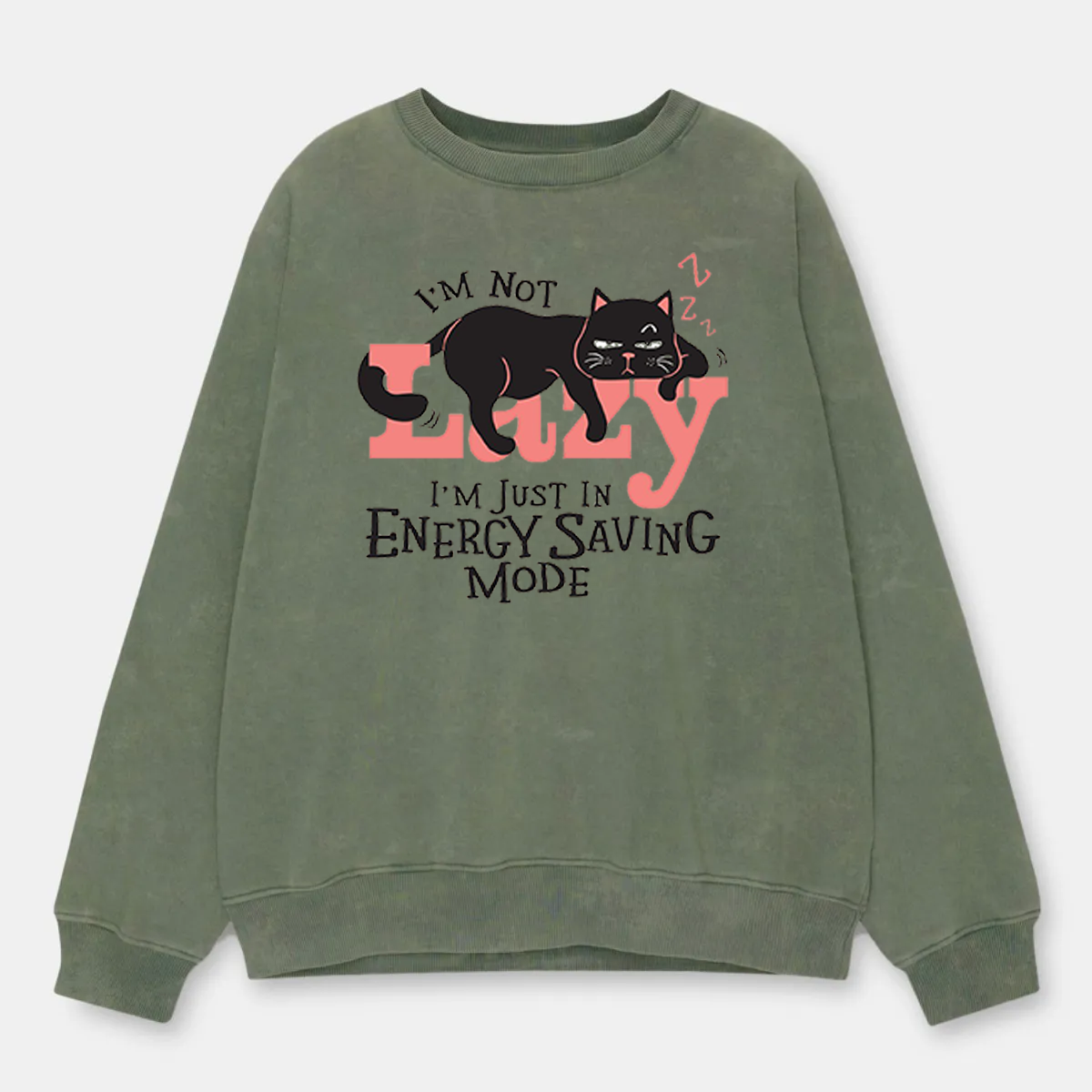 Vintage I'M Not Lazy Women Washed Sweatshirt