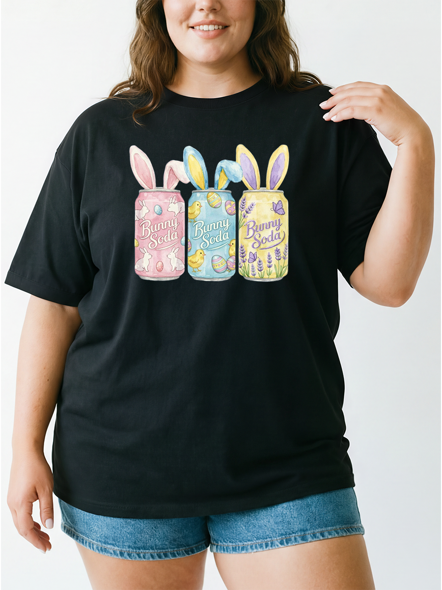 Vintage Easter Bunny Soda Oversize Graphic Tee