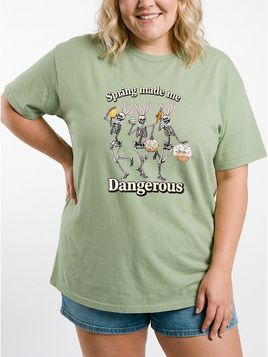 Vintage Spring Made Me Dangerous Oversize Graphic Tee