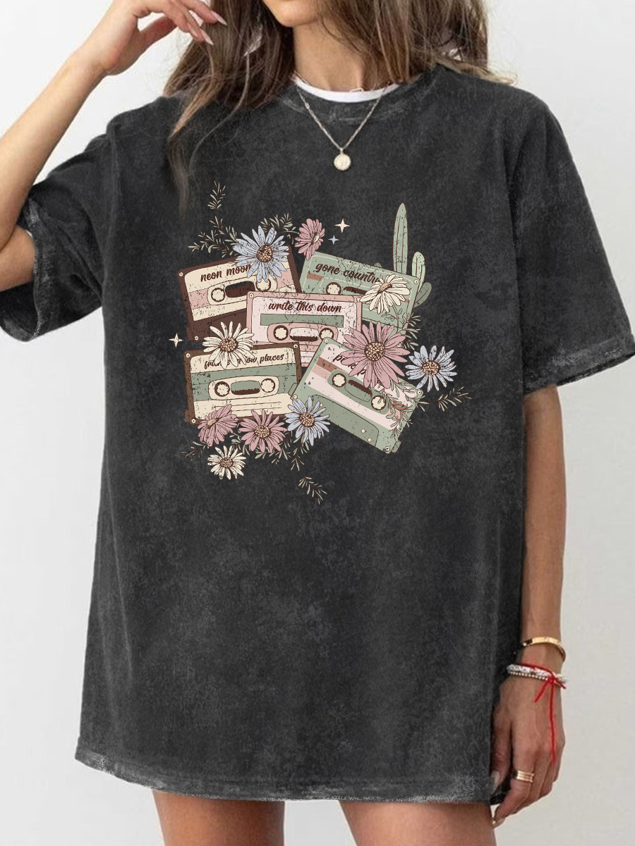 Vintage Cassette Tapes Washed T-Shirt