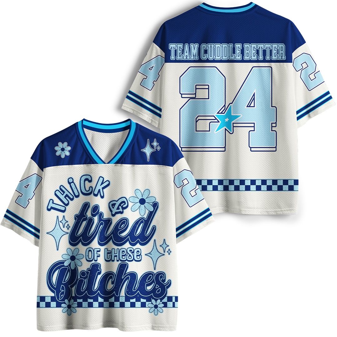 Vintage Thick And Tired Of These Bitches Mesh Jersey