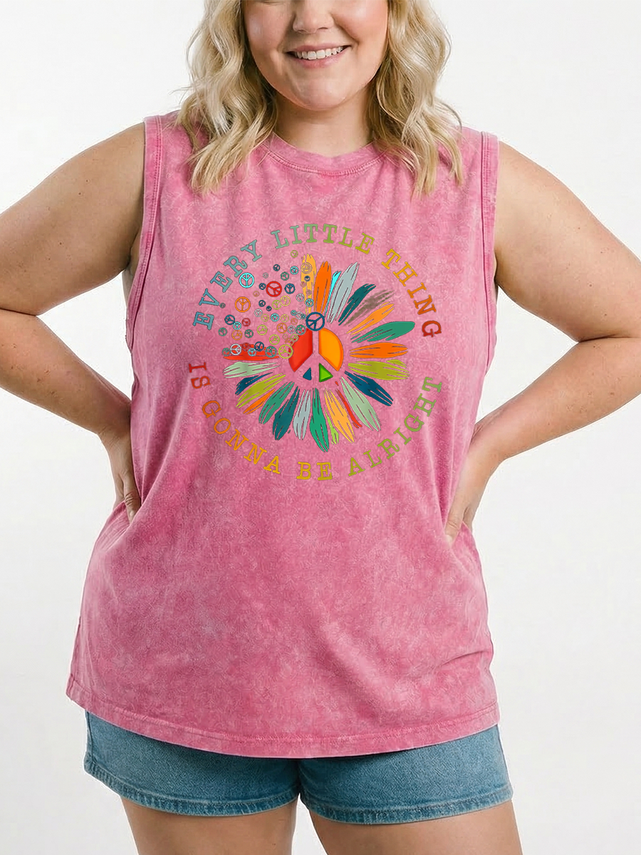 Vintage Peace Sign Washed Tank
