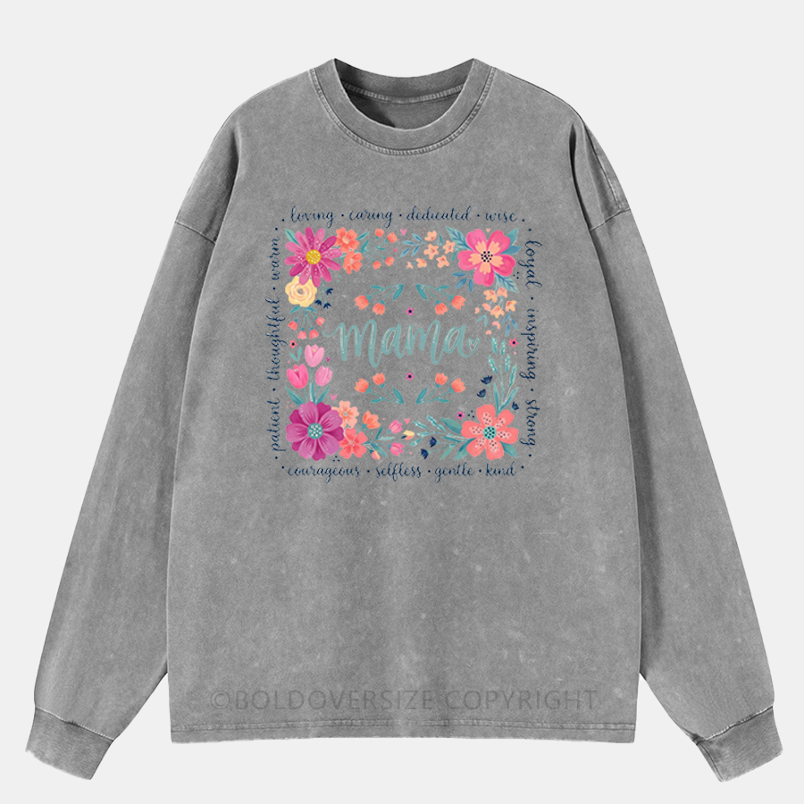 Vintage Inspirational Mom Washed Long Sleeve Shirt