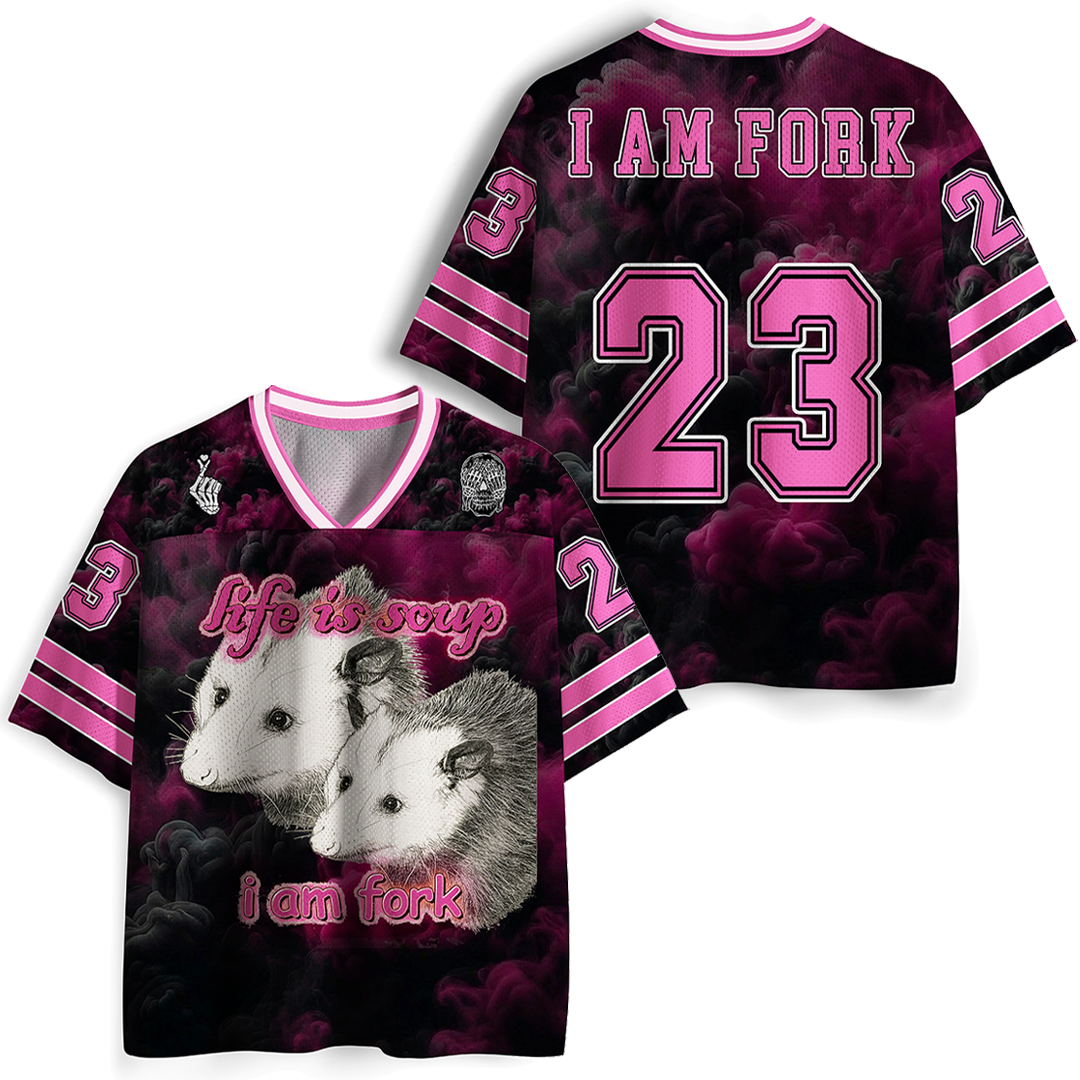 Vintage Life Is A Soup ,I Am Fork Mesh Jersey