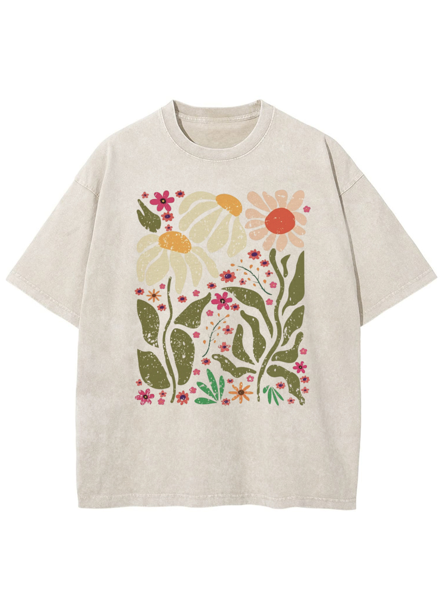 Vintage Hippie Flower Washed T-Shirt