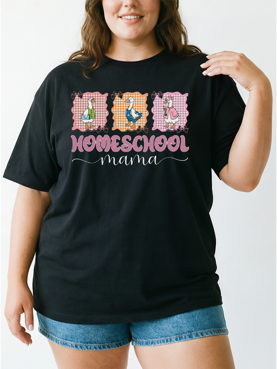 Vintage Homeschool Mama Oversize Graphic Tee