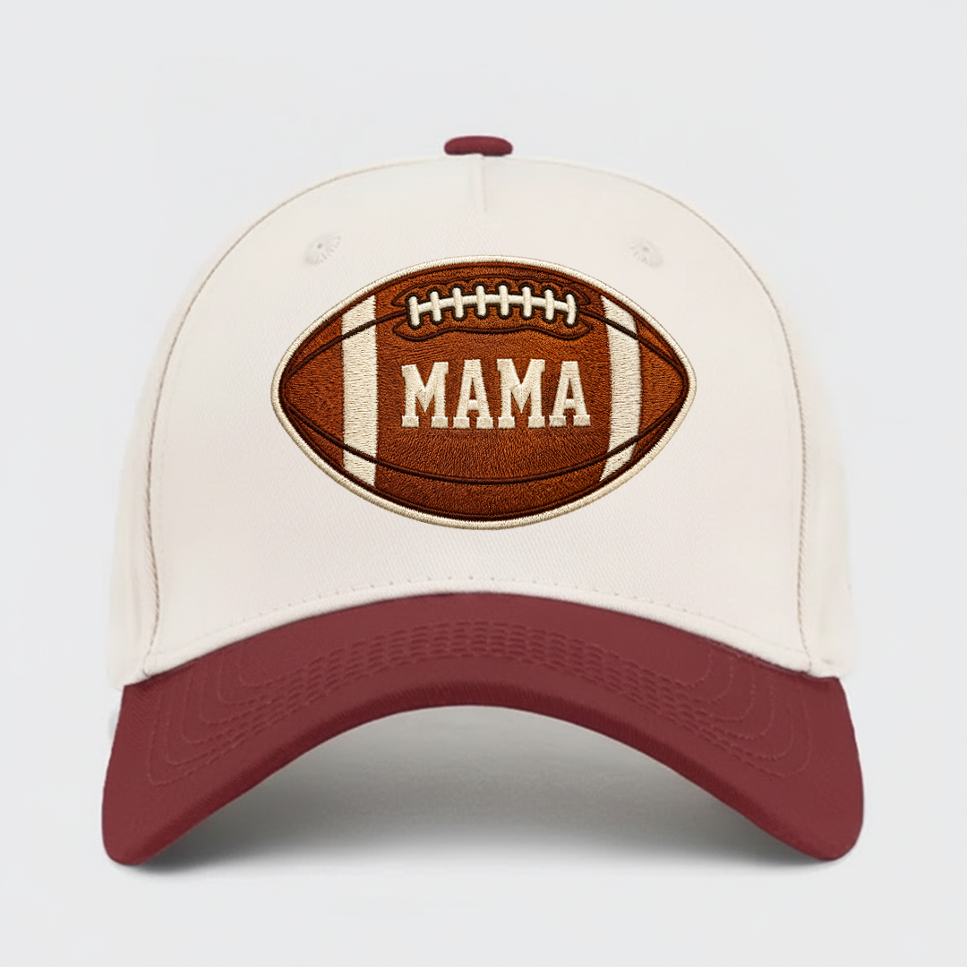 Football Mom Two-color Embroidery Patchwork Cap