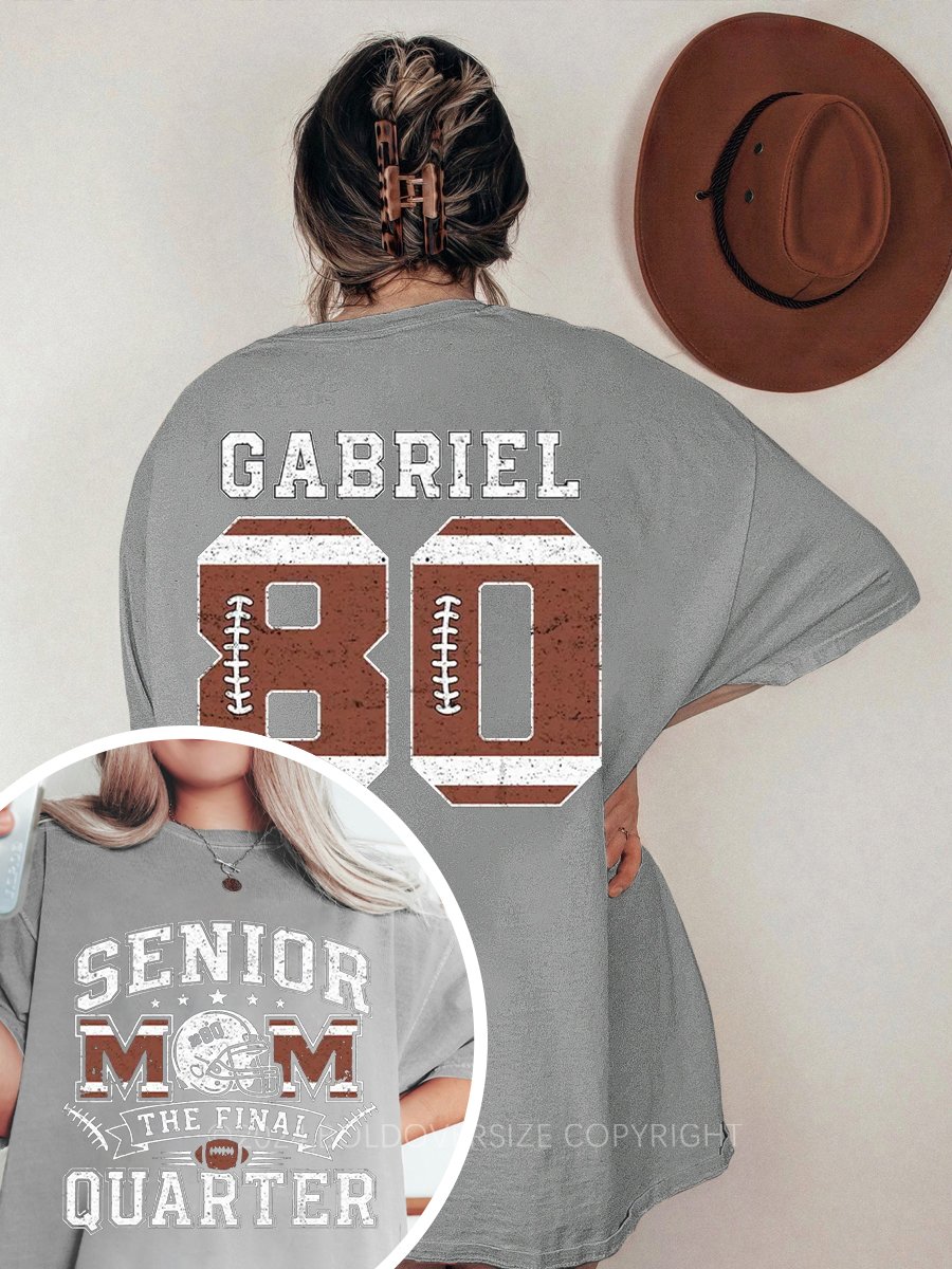 Vintage The Final Quarter Senior Football Mom Oversize Graphic Tee