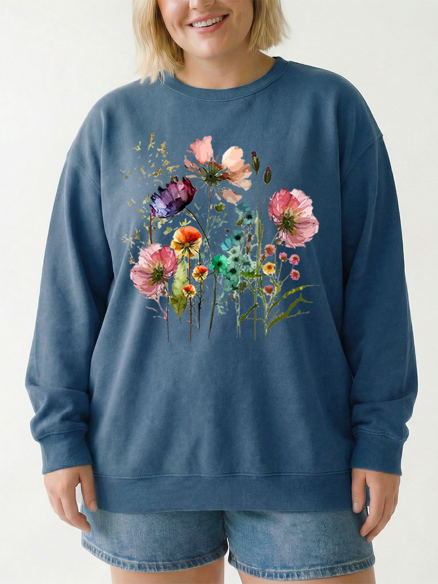 Vintage Boho Cottagecore Floral Graphic Sweatshirt