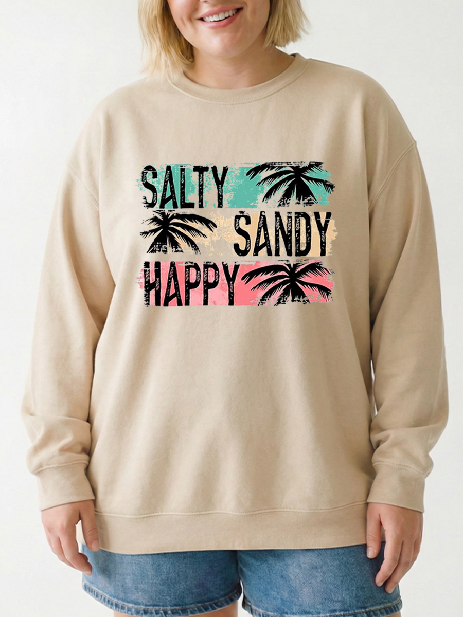 Vintage Salty Sandy Happy Summer Graphic Sweatshirt
