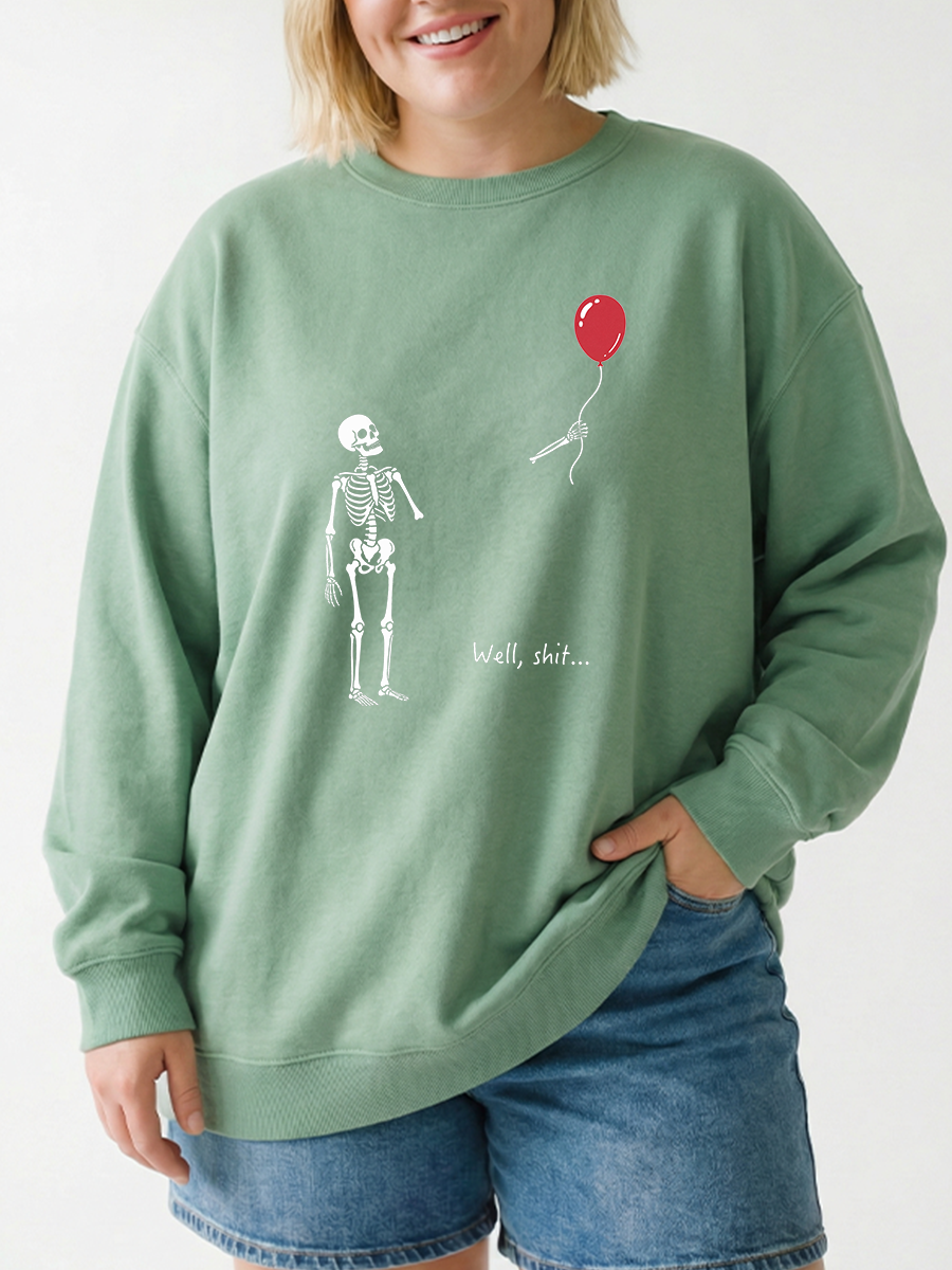 Vintage Skeleton Lost Balloon Graphic Sweatshirt