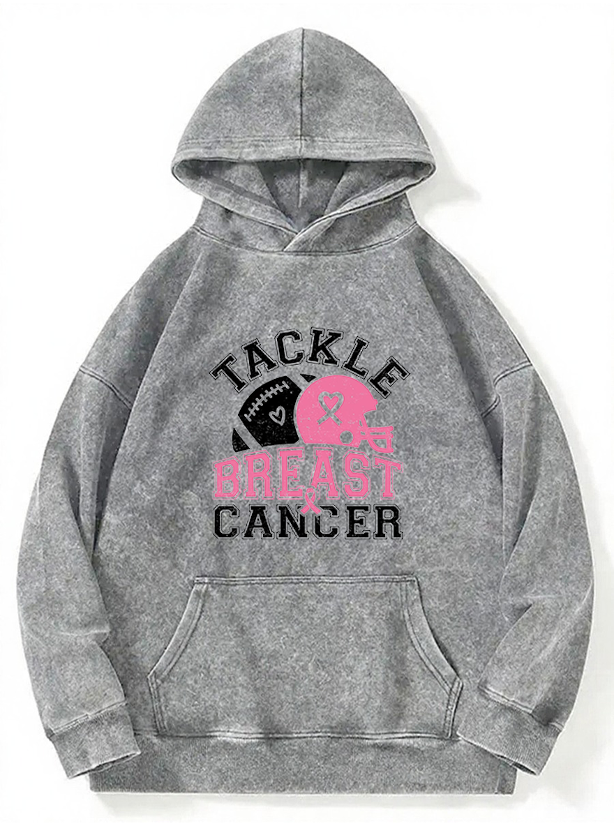 Vintage Tackle Breast Cancer Washed Hoodie