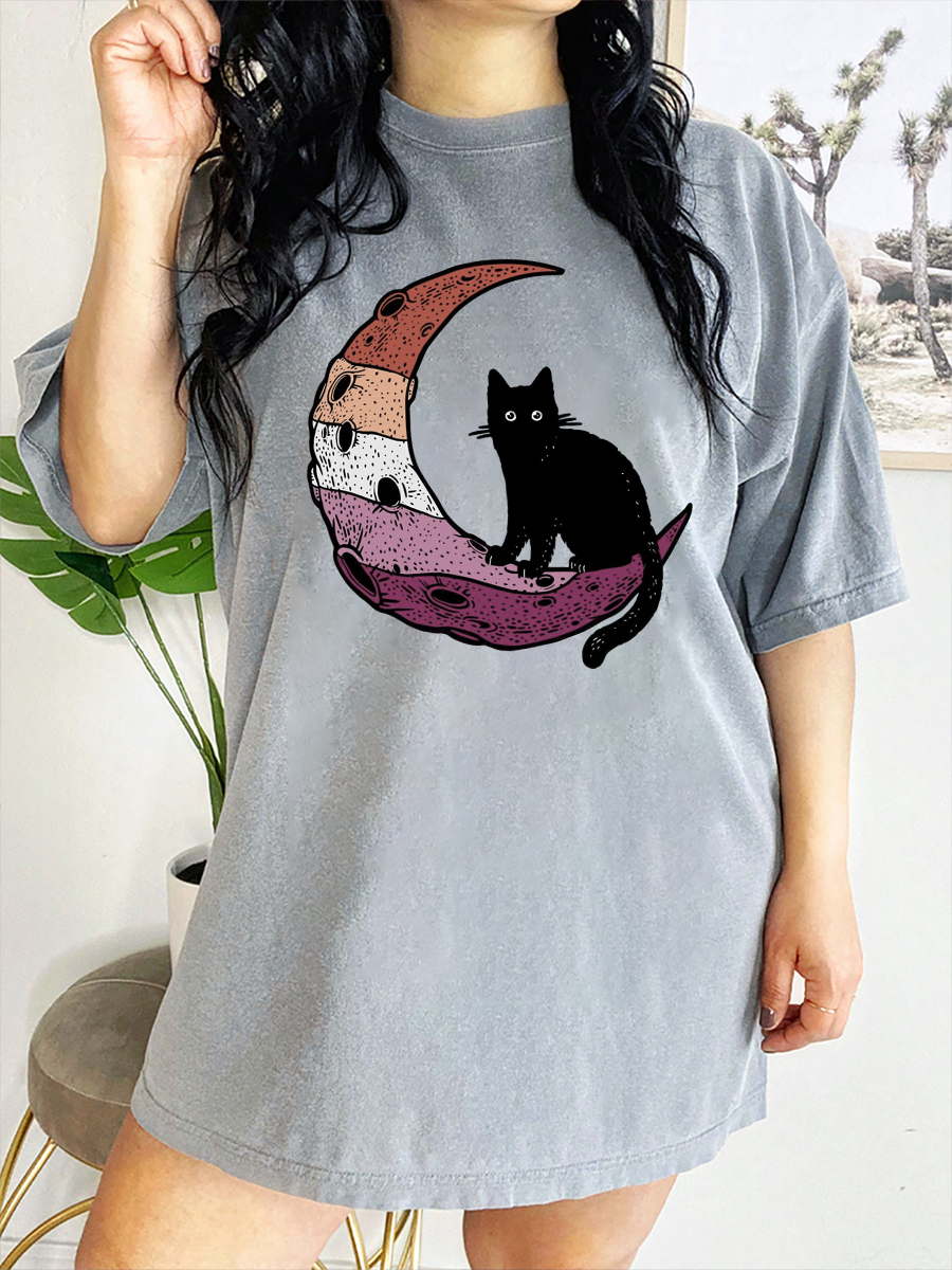 Vintage Cat Moon T-Shirt