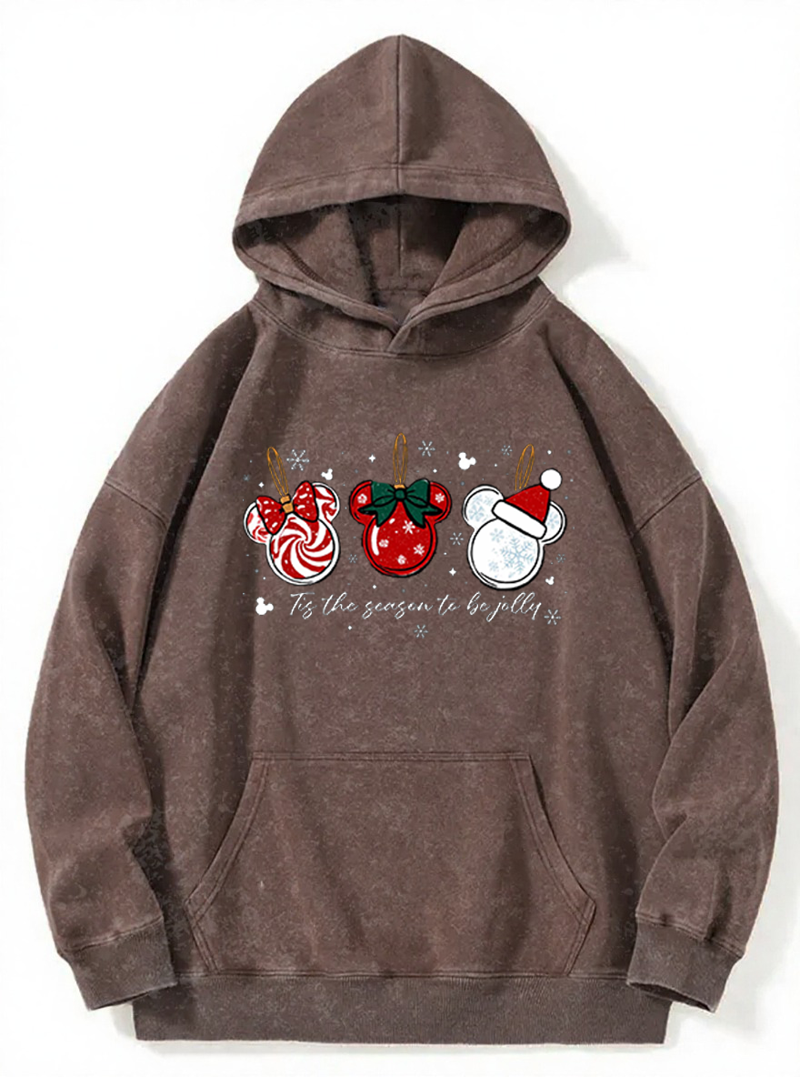 Vintage Tis The Season To Be Jolly Washed Hoodie