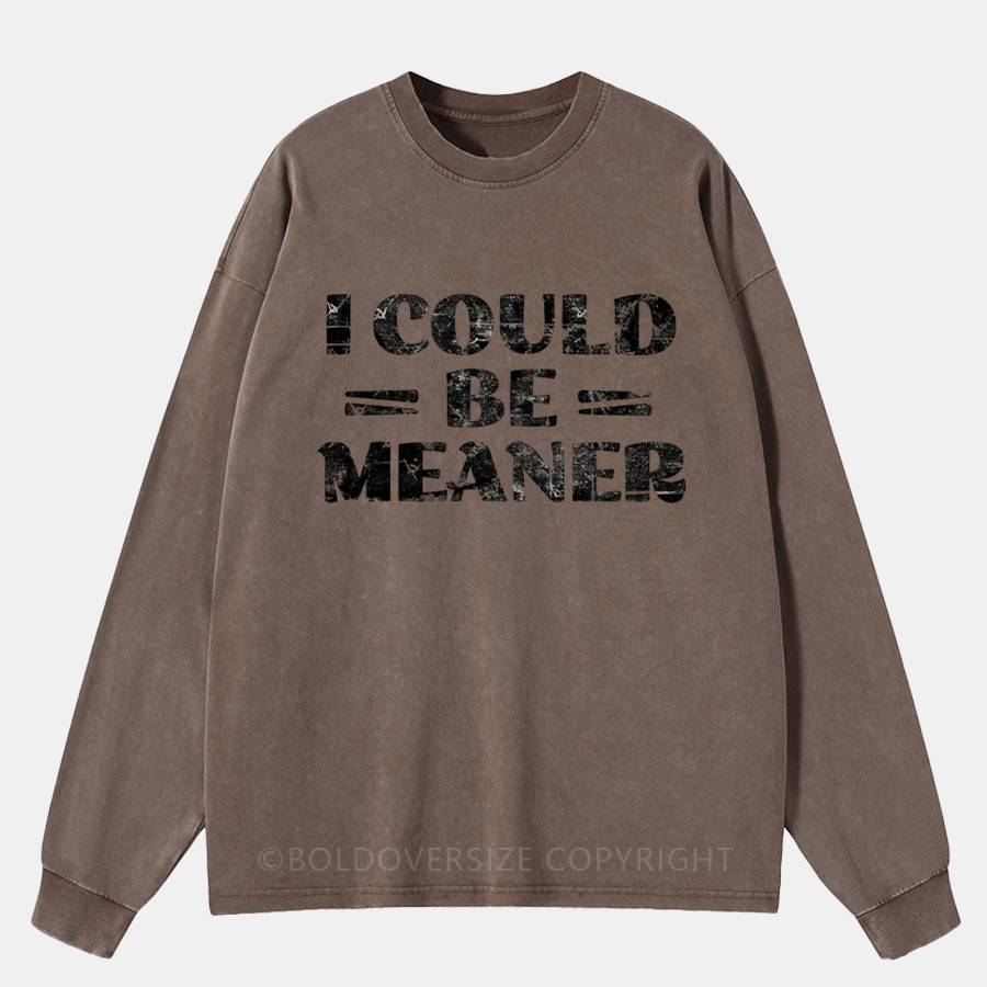 Vintage I Could Be Meaner Washed Long Sleeve Shirt