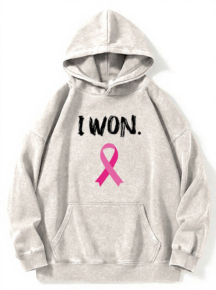 Vintage I Won Cancer Washed Hoodie