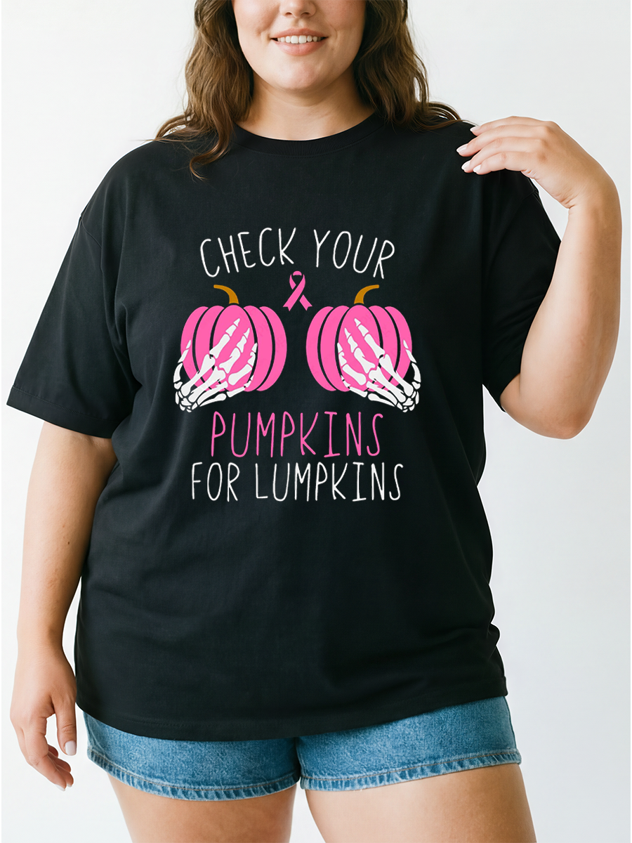 Vintage Check Your Pumpkins For Lumpkins Oversize Graphic Tee