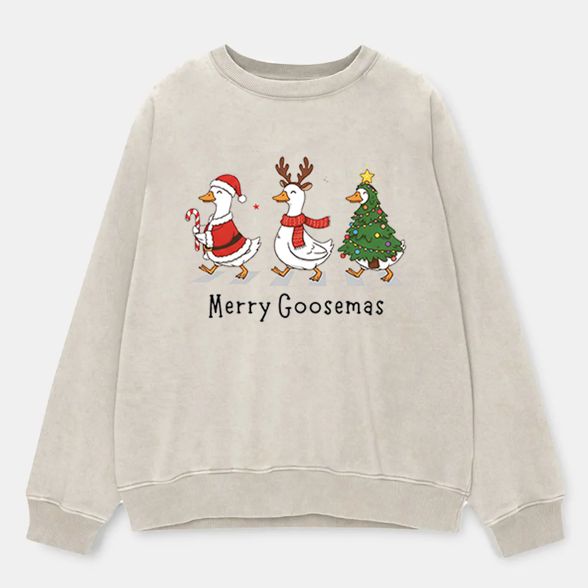 Vintage Merry Goosemas Washed Sweatshirt