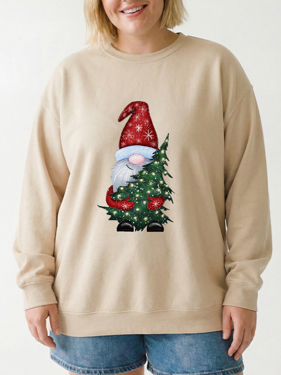 Chritmas Gnome With Tree Graphic Sweatshirt