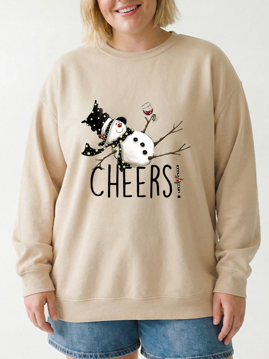 Vintage Snowman Wine Christmas Sweatshirt