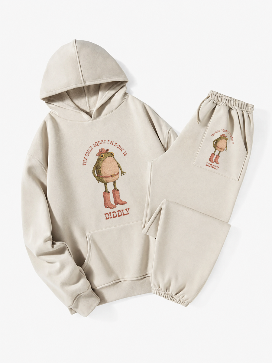 Vintage The Only Squat I'M Doin' Is Diddly Hoodie Suit