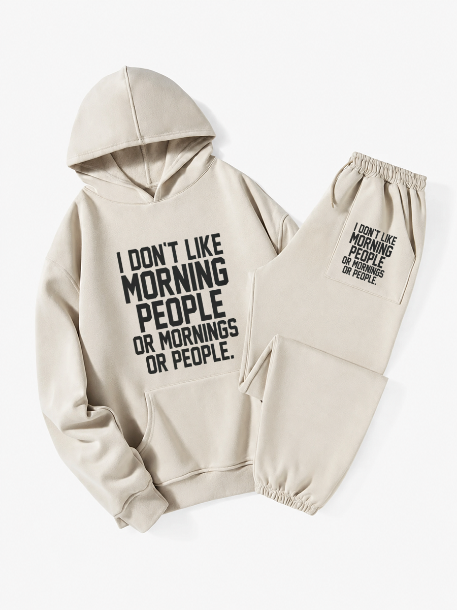 Vintage I Don'T Like MorSuitning People Or Mornings Or People Hoodie