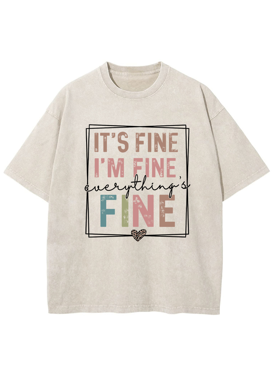 Plus Size Everything Is Fine Washed T-Shirt