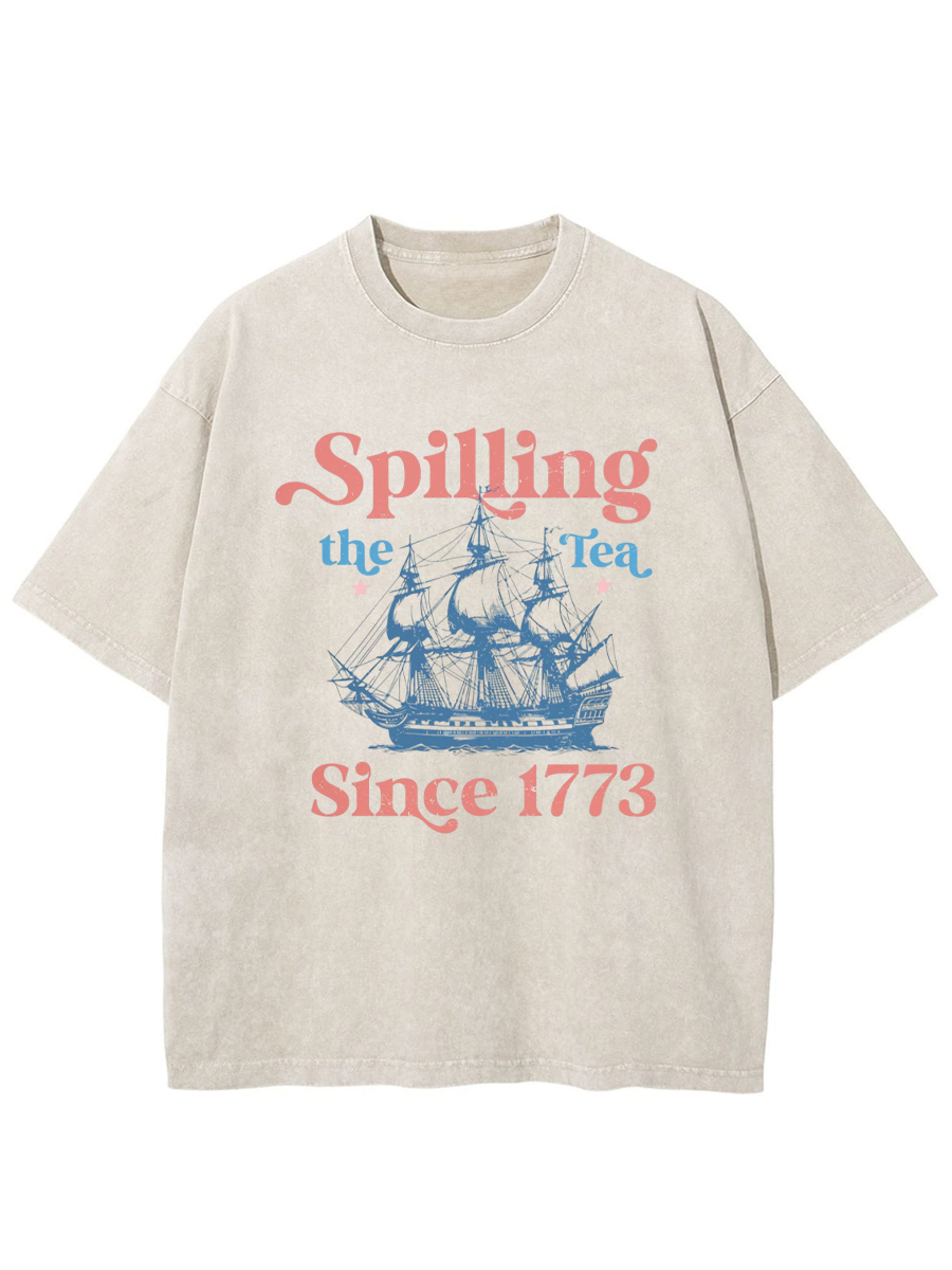 Vintage Spillin The Tea Since 1773 Washed T-Shirt