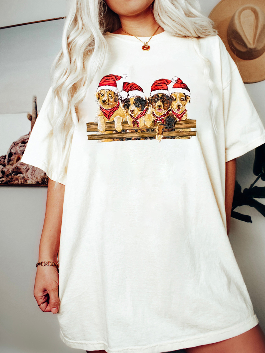 Plus Size Puppies Christmas Shirt