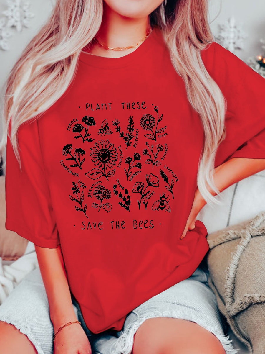 Plus Size Plant These Save The Bees Wildflowers Drawing Tree