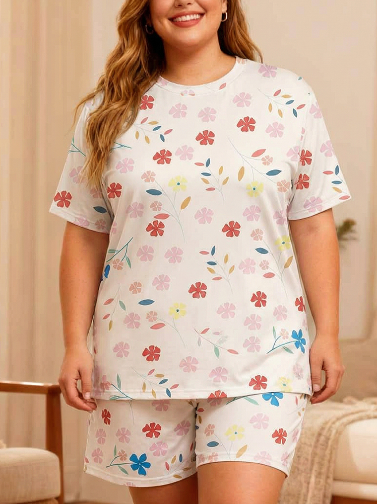 Vintage Pastel Floral Short Pajamas