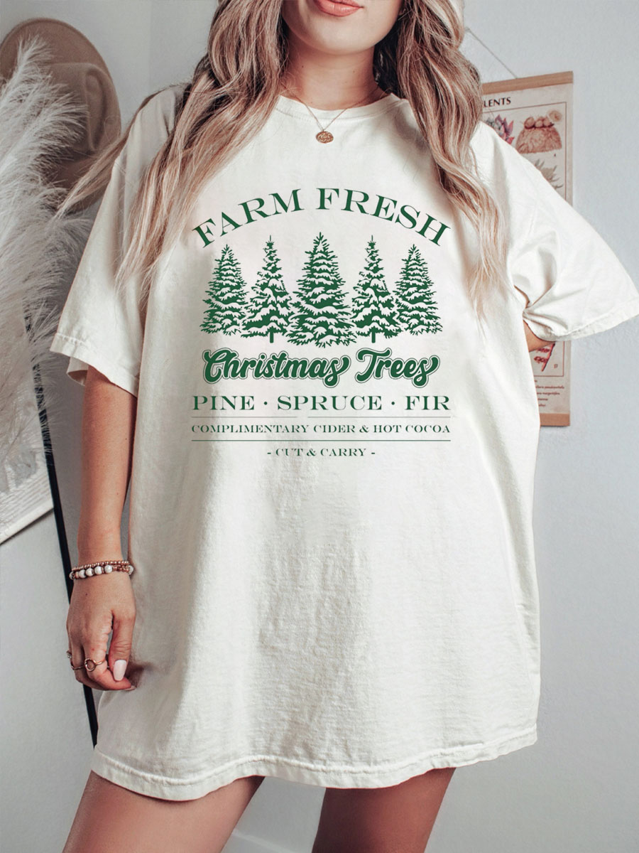 Plus Size Farm Fresh Christmas Trees T-Shirt