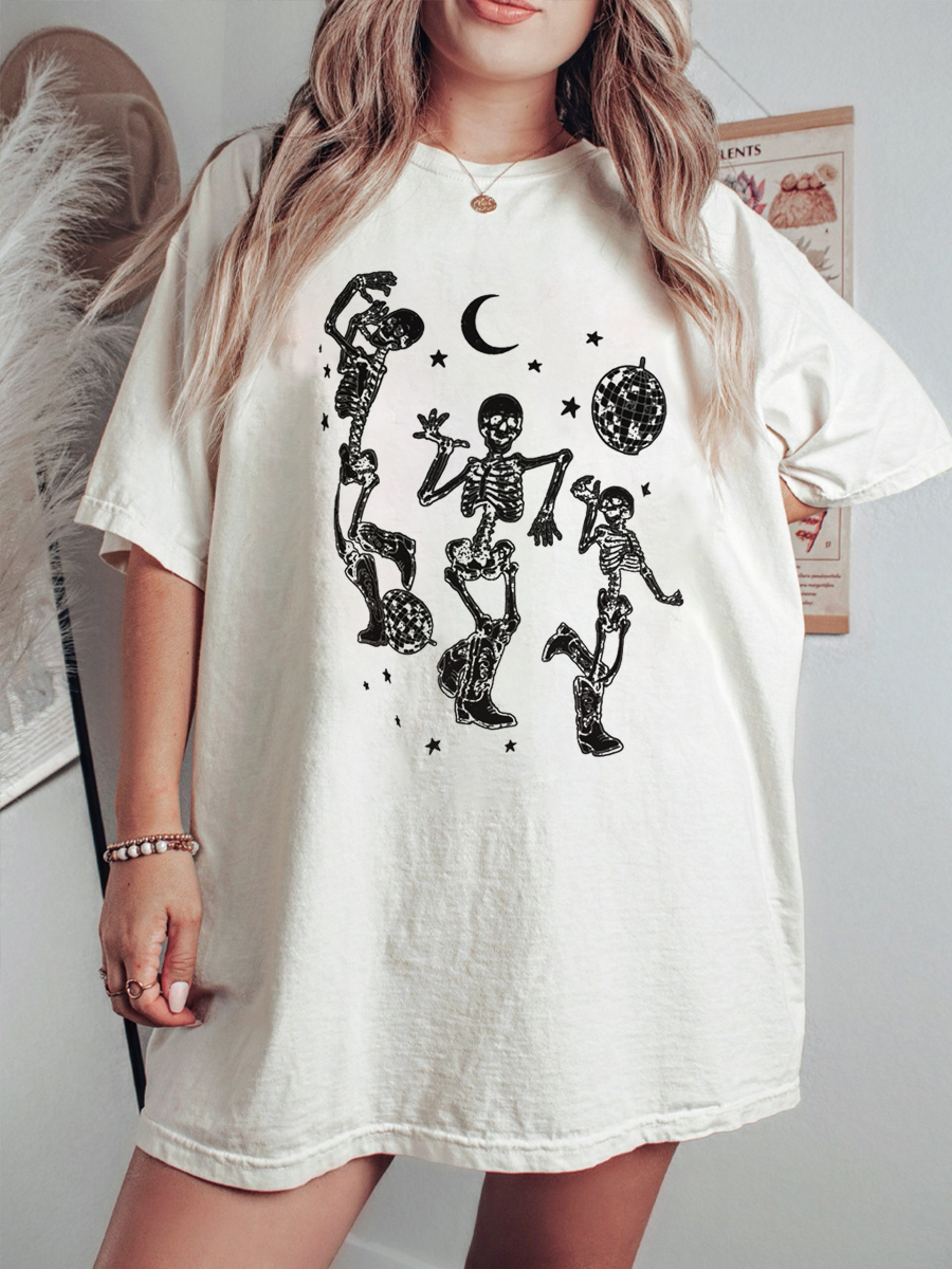 Plus Size Dancing Cowboy Skeleton Tee