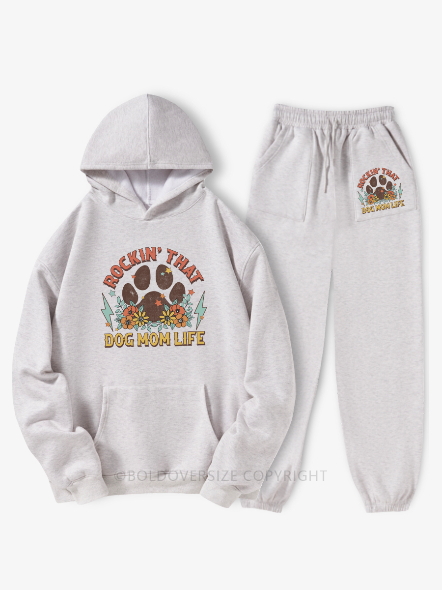 Vintage Dog Mom Hoodie Suit