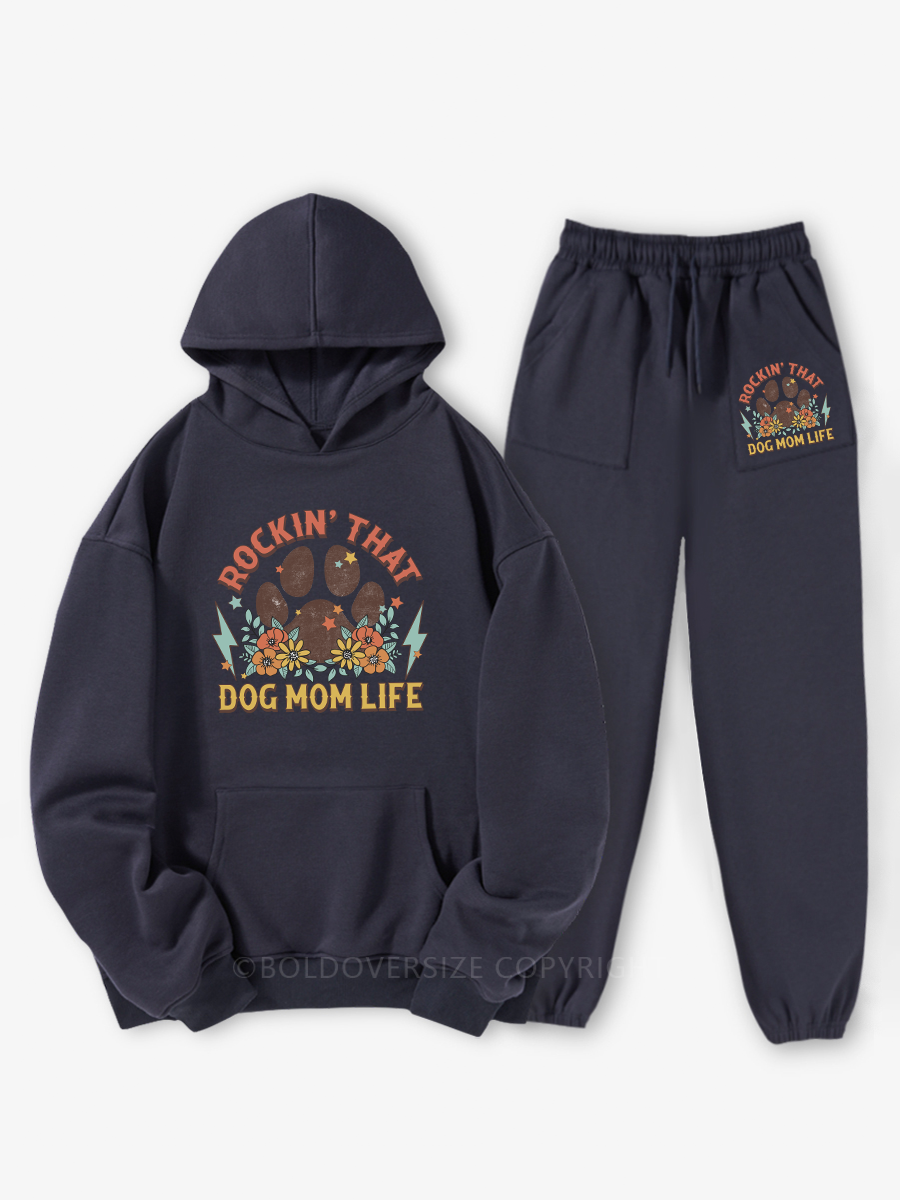 Vintage Dog Mom Hoodie Suit