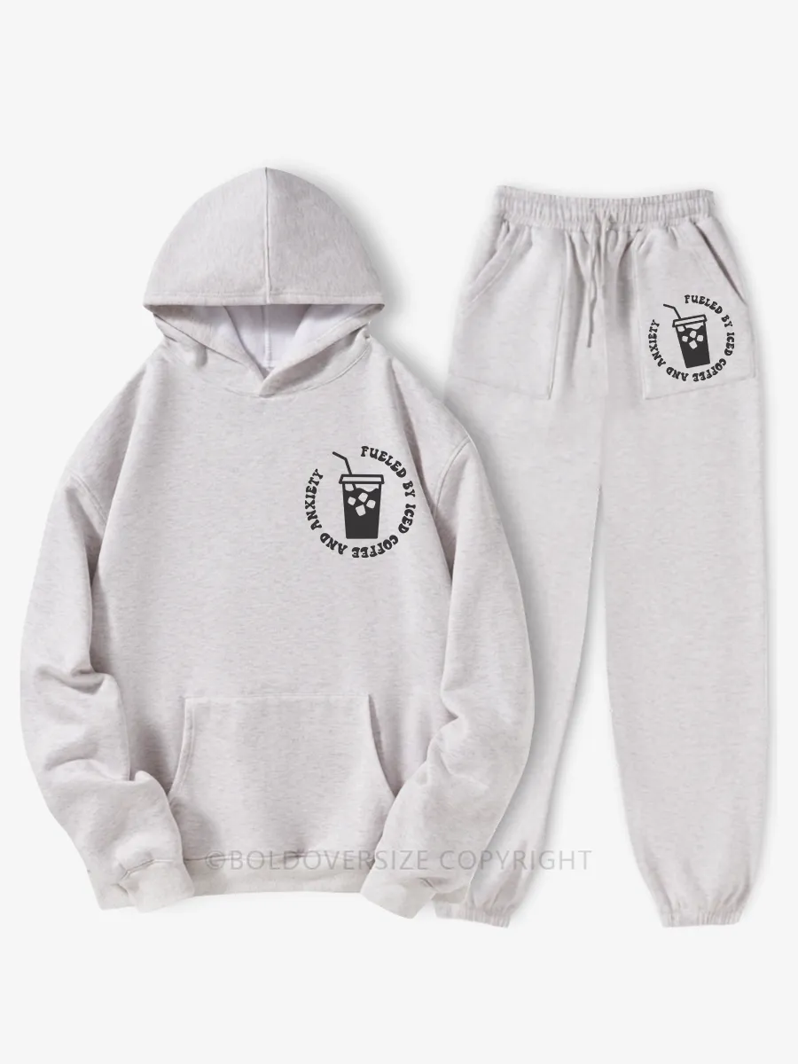 Vintage Coffee And Anxiety Fleece Hoodie Suit
