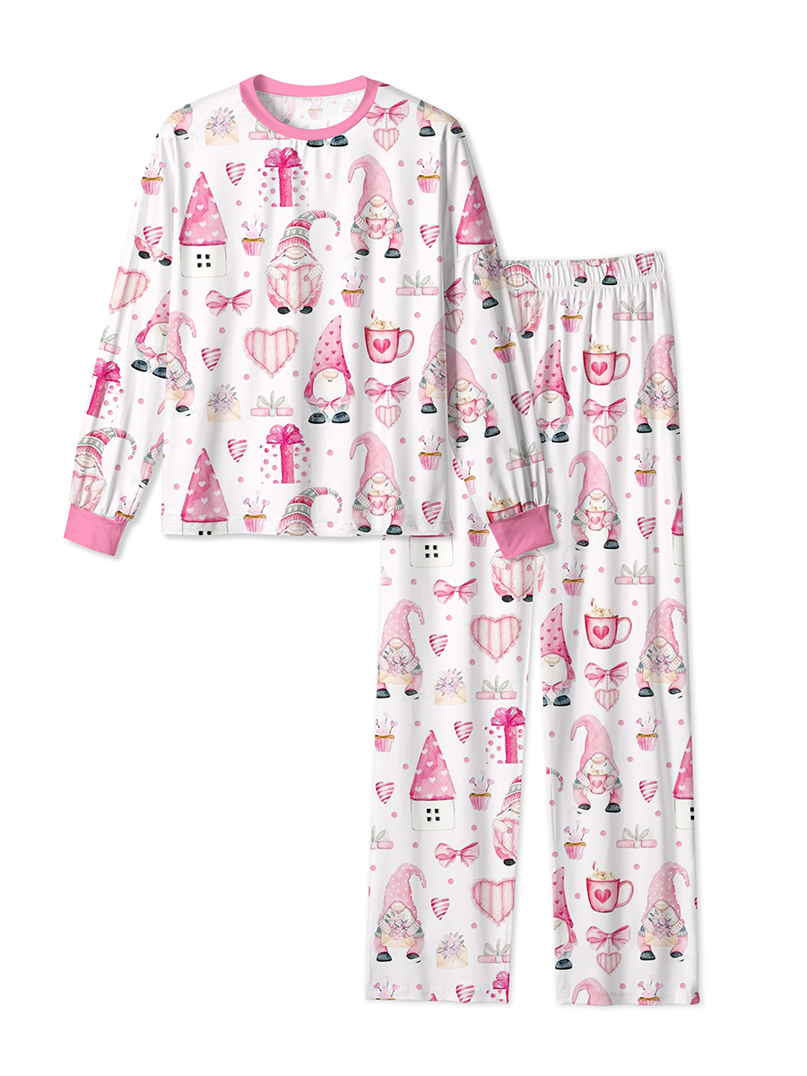 Vintage Valentine Gnome Watercolor Mixed Pajamas