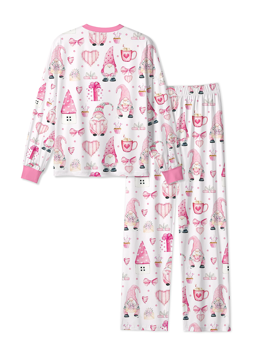 Vintage Valentine Gnome Watercolor Mixed Pajamas