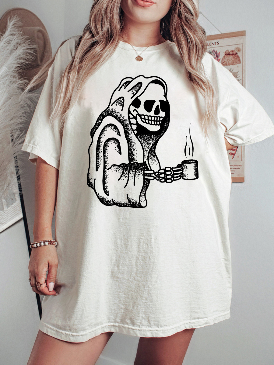 Plus Size Death Before Decaffeination T-shirt